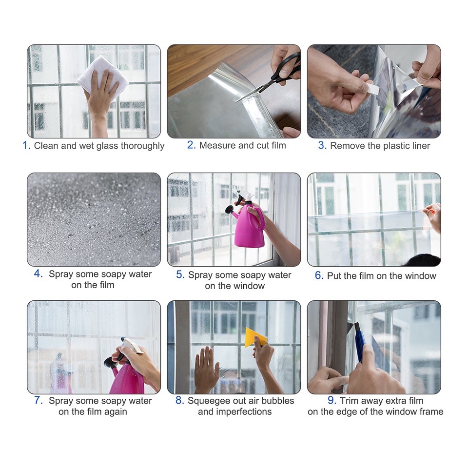 Miếng Dán Cửa Kính Chống Nắng Không Dính Họa Tiết Hoa Mộc Lan Có Thể Tháo Rời