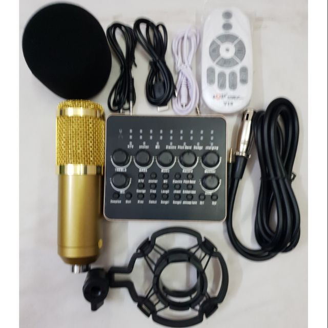 COMBO THU ÂM LIVESTREAM MÍC BM800 SOUND CARD V10 BH 6 THÁNG ĐỔI MỚI