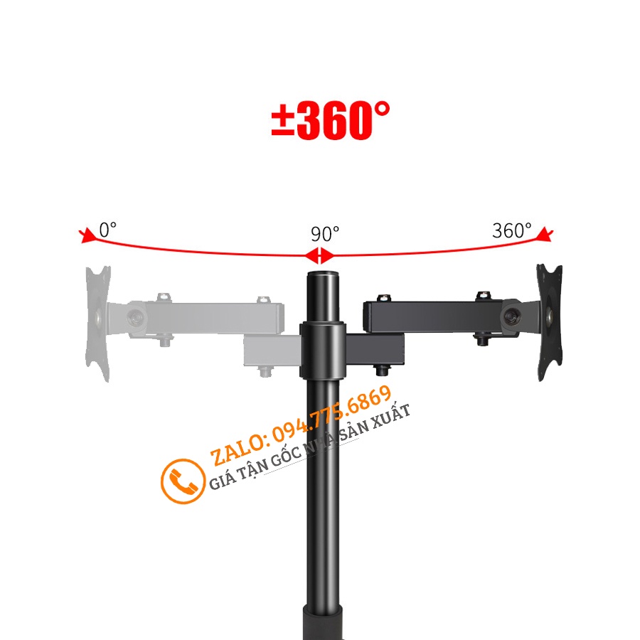 Giá treo màn hình xoay 360 độ ErgoTek EZ1 - HW701 17 - 30 Inch [Tay treo màn hình rẻ hơn NB F80 / NB H80]