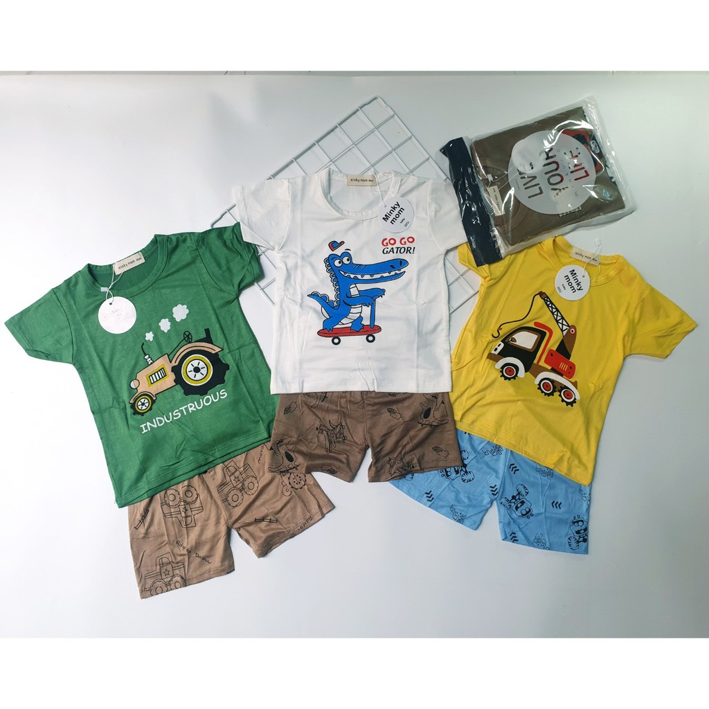 Bô thun lạnh cao cấp minky mom cho bé trai 6-16kg ( loại 1)