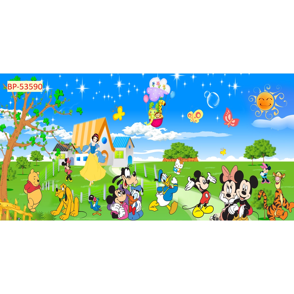 Tranh Dán Tường 3D Chủ Đề CHU GẤU POOR VÀ NHỮNG NGƯỜI BẠN ĐÁNG YÊU SIÊU SẮC NÉT