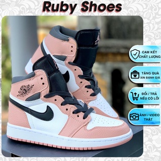 Giày Jordan Hồng Vạch Đen cao cổ Bản Đẹp 2021