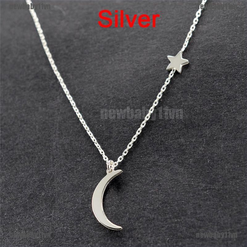 Vòng cổ Mạ Vàng / Bạc Dài Mặt Trăng Và Ngôi Sao