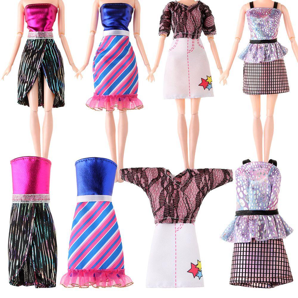 Đầm Đồ Chơi Búp Bê Thời Trang Màu Cầu Vồng 30cm