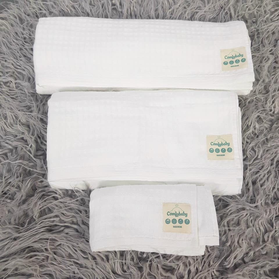 &quot;Khăn xô cho bé'' Set 5 khăn rửa mặt vải xô cho bé sơ sinh - 100% Cotton cao cấp chính hãng Comfybaby