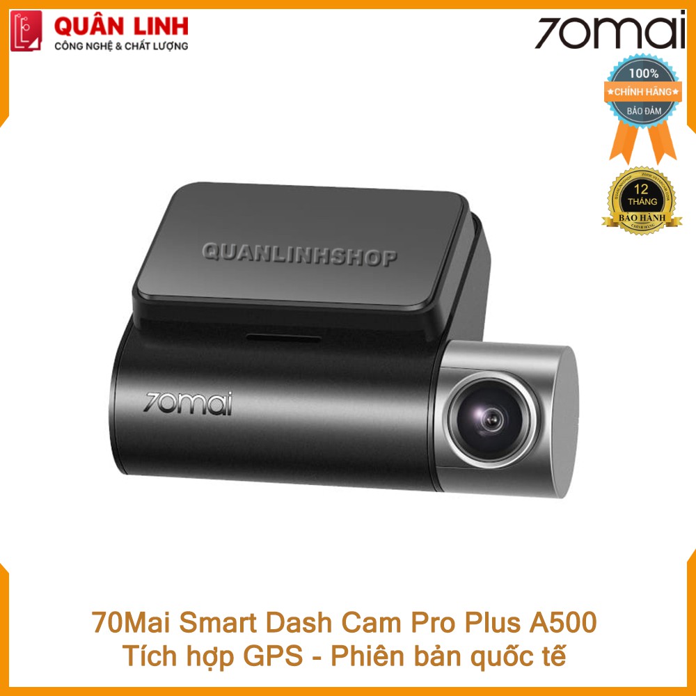 Camera hành trình 70mai Dash Cam Pro Plus A500 Quốc tế. Tích hợp sẵn GPS - Bảo hành 12 tháng