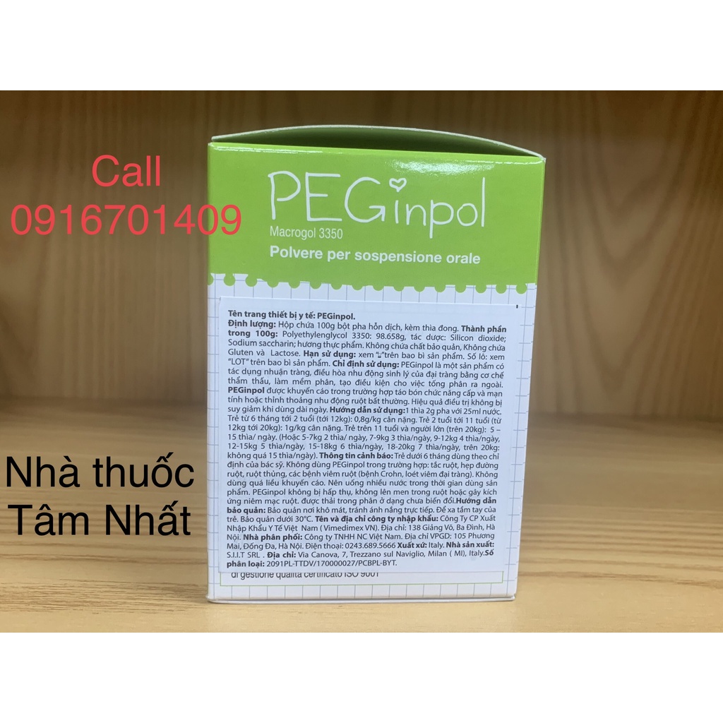 PEGinpol Buona giúp nhuận tràng, hỗ trợ táo bón cấp và mãn tính.