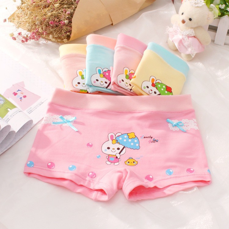 SET 4 Quần Chip Bé Gái - Quần Lót Bé Gái Chất Cotton Cao Cấp Co Dãn 4 Chiều Thoải Mái Vận Động 2-12 Tuổi