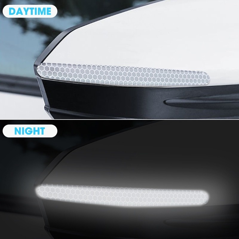 Set 4 Miếng Dán PVC Phản Quang Chống Trầy Chống Trầy Bảo Vệ Tay Nắm Cửa Xe Hơi