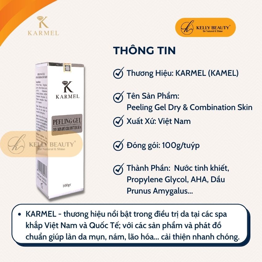 Tẩy Tế Bào Chết Da Khô KARMEL 100G - Làm Sạch Sâu, Loại Bỏ Da Chết; Giảm Thâm, Tái Tạo &amp; Làm Sáng Da | KELLY BEAUTY