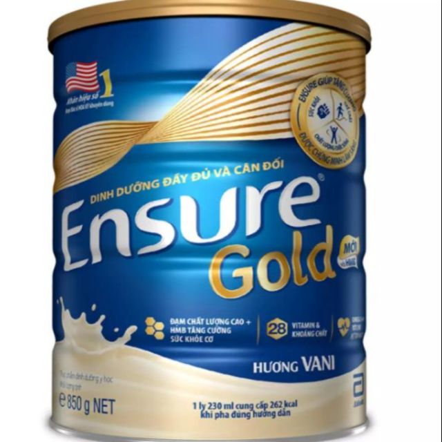 Sữa bột Ensure Gold Hương Vani lon 850g