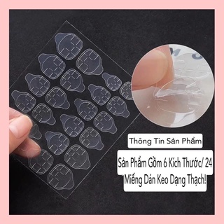 Miếng dán móng silicon - keo dán móng giả tạm thời ( loại 24 miếng dán)