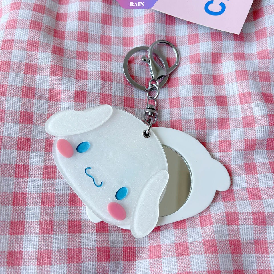 Sanrio Móc Khóa Hình Búp Bê Cinnamoroll Kuromi My Melody Hello Kitty Lấp Lánh Nhỏ Hình Tròn Nhỏ