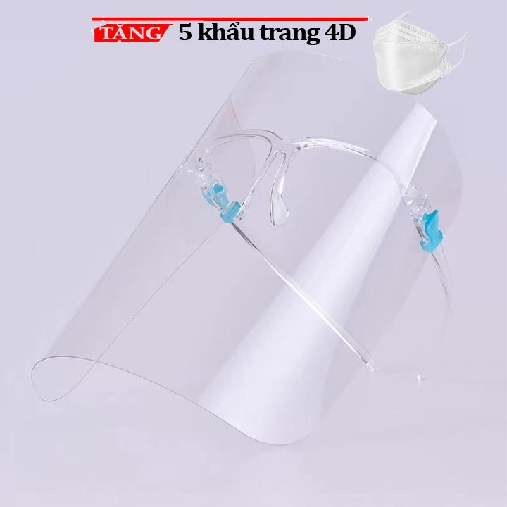 Combo 5 Kính che mặt chống giọt bắn có gọng gương QS66 Shalla Tặng kèm 5 KT