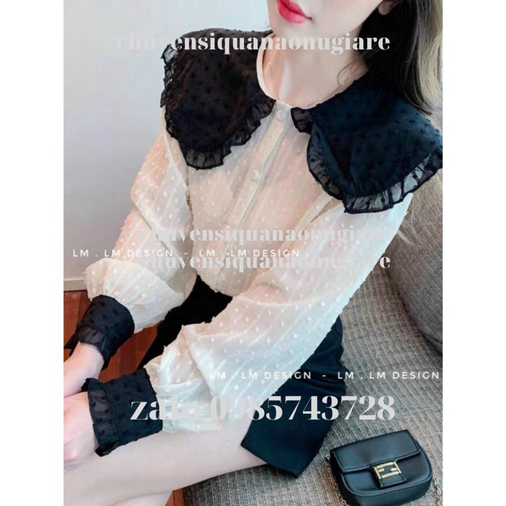 áo sơ mi tay bồng tiểu thư kaca có video+ ảnh thật HB0001 chuyensiquanaonugiare