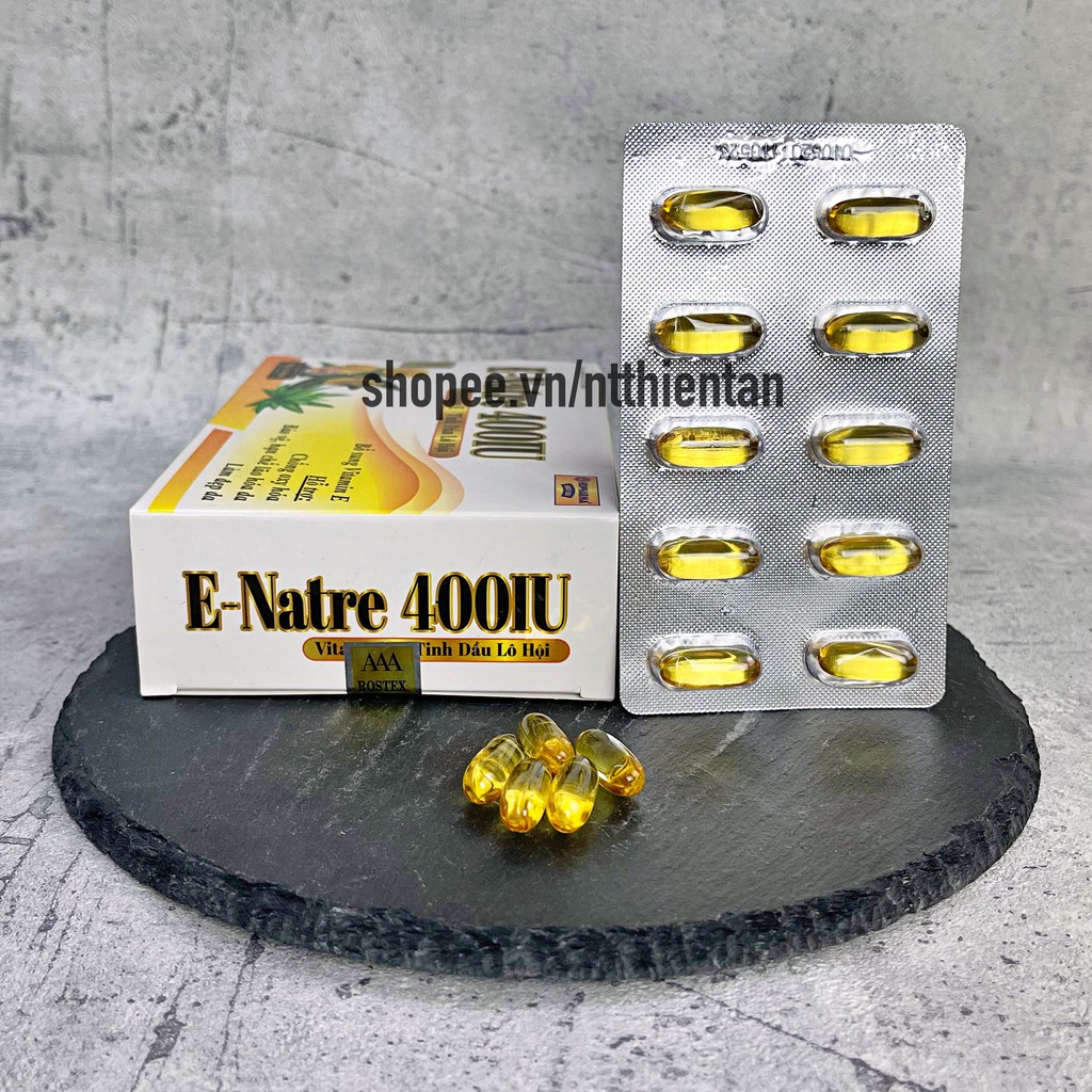 Viên uống  E-Natre 400IU bổ sung Vitamin E, hỗ trợ đẹp da, giúp da trắng sáng, mịn màng - hộp 30 viên | BigBuy360 - bigbuy360.vn