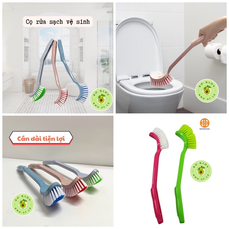 Chổi cọ nhà vệ sinh Việt Nhật , Cây cọ toilet bồn cầu đa năng BOKISD STORE HBQ