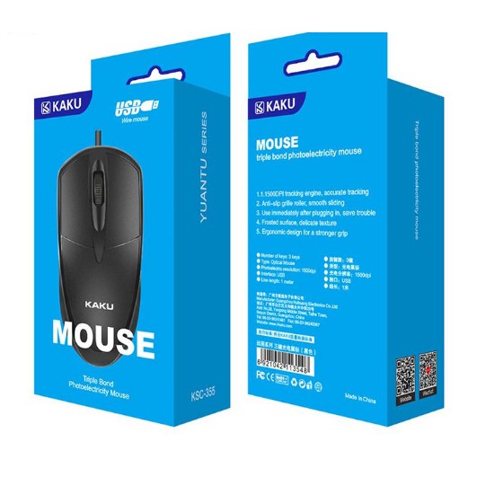 Chuột máy tính có dây, loại chuột quang có dây màu đen