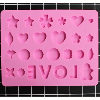 Khuôn silicon đổ socola làm rau câu làm bánh Tim và LOVE MS713