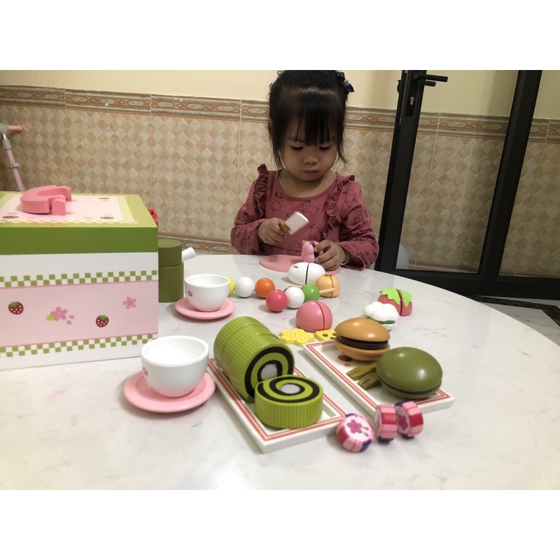 Bộ đồ chơi tiệc trà, bánh bằng gỗ Mother Garden 🍓🍃
