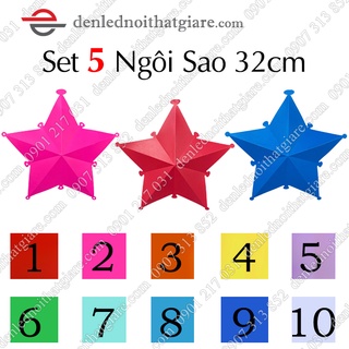 Combo 5 lồng đèn nhựa ngôi sao 32cm