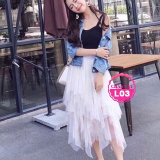 Chân váy voan nhiều tầng