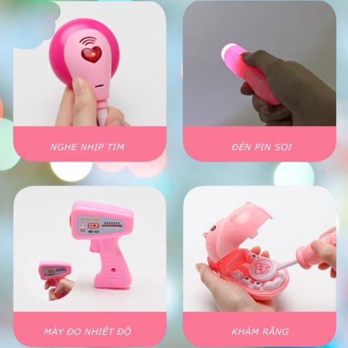 Đồ Chơi Bác Sĩ Trẻ Em Gồm Hộp Y Tế Y Tá Tiêm Ống Nghe Dụng Cụ Cho Bé 2-6 Tuổi