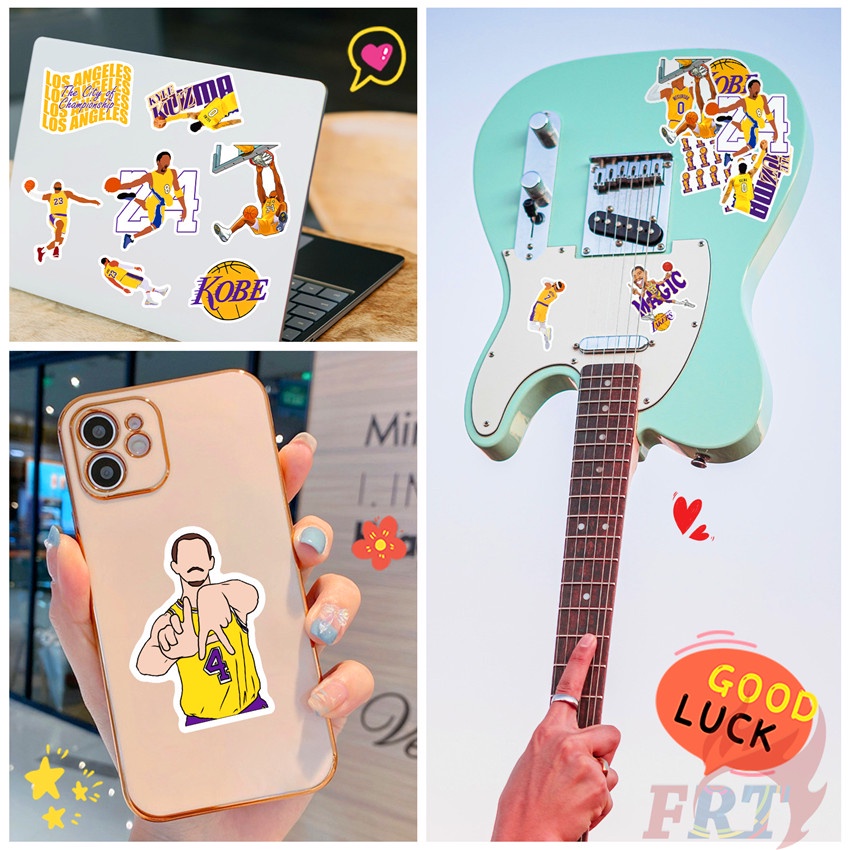 ❉ Miếng Dán Hình Los Angeles Lakers - NBA Teams Series 02 ❉ Bộ 50 Miếng Dán Chống Thấm Nước Hình Bóng Rổ Thời Trang