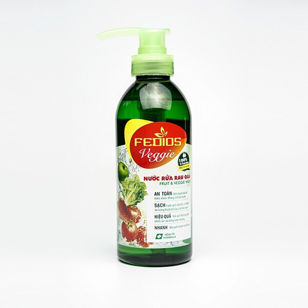 Nước rửa rau củ quả, trái cây Fedios Veggie 400ml, sạch gấp nhiều lần so với nước, 100% từ thiên nhiên an toàn tuyệt đối