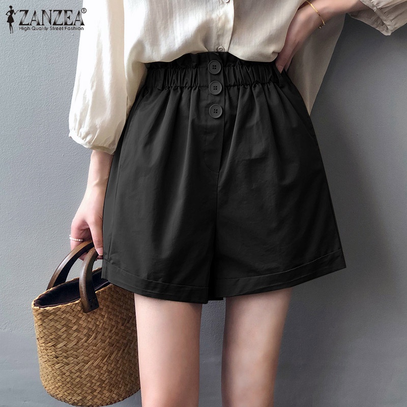 Quần short Zanzea lưng thun có túi phong cách thời trang cho nữ