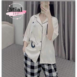 Bộ lụa Pijama áo cánh dơi 💕💔 Bộ lụa Latin SAM hàng thiết kế