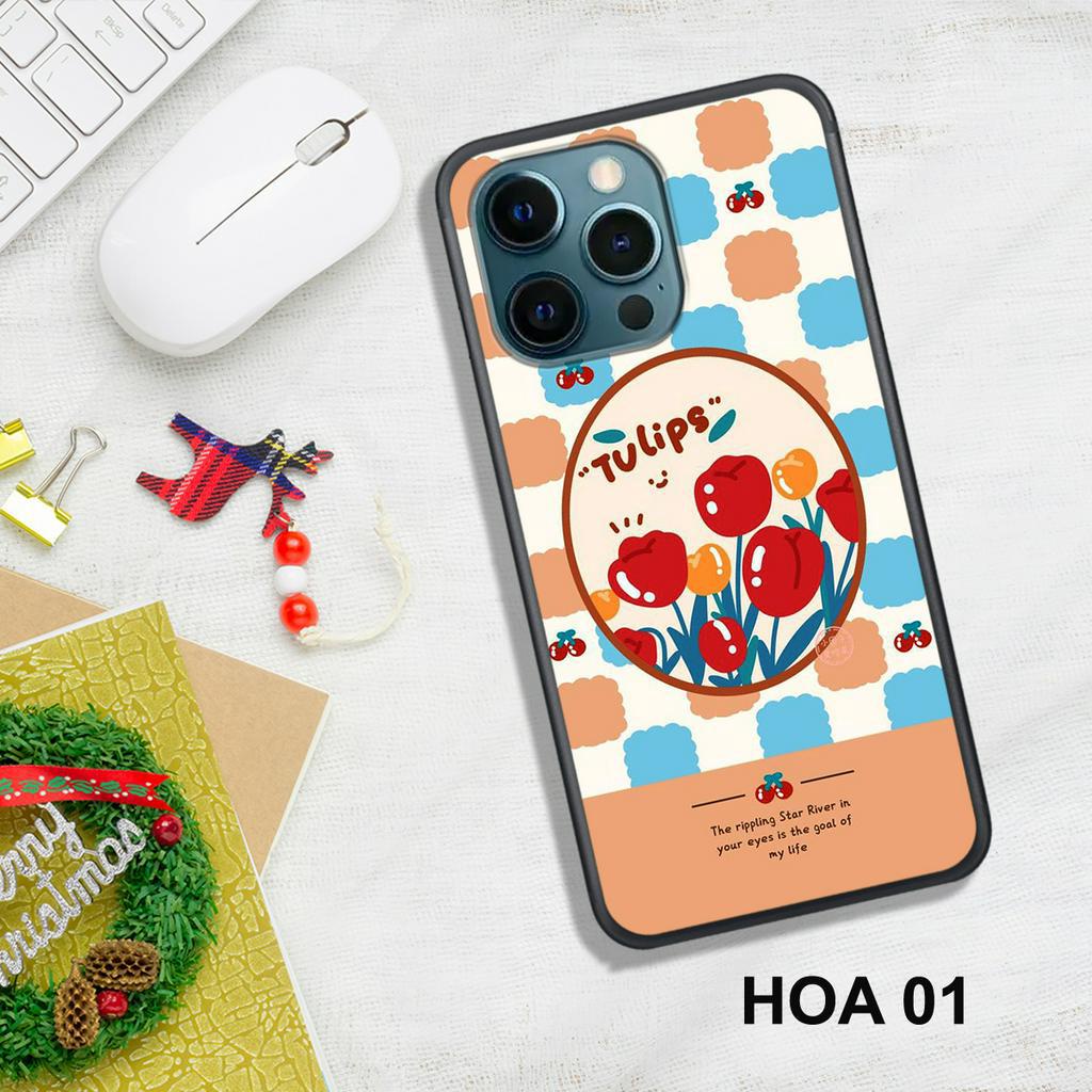 Ốp Lưng  IPHONE 11 - 11 PRO - 11 PROMAX - 12 - 12 PRO - 12 MINI - 12 PROMAX  , In Hình HOA, Màu Sắc Bắt Mắt.