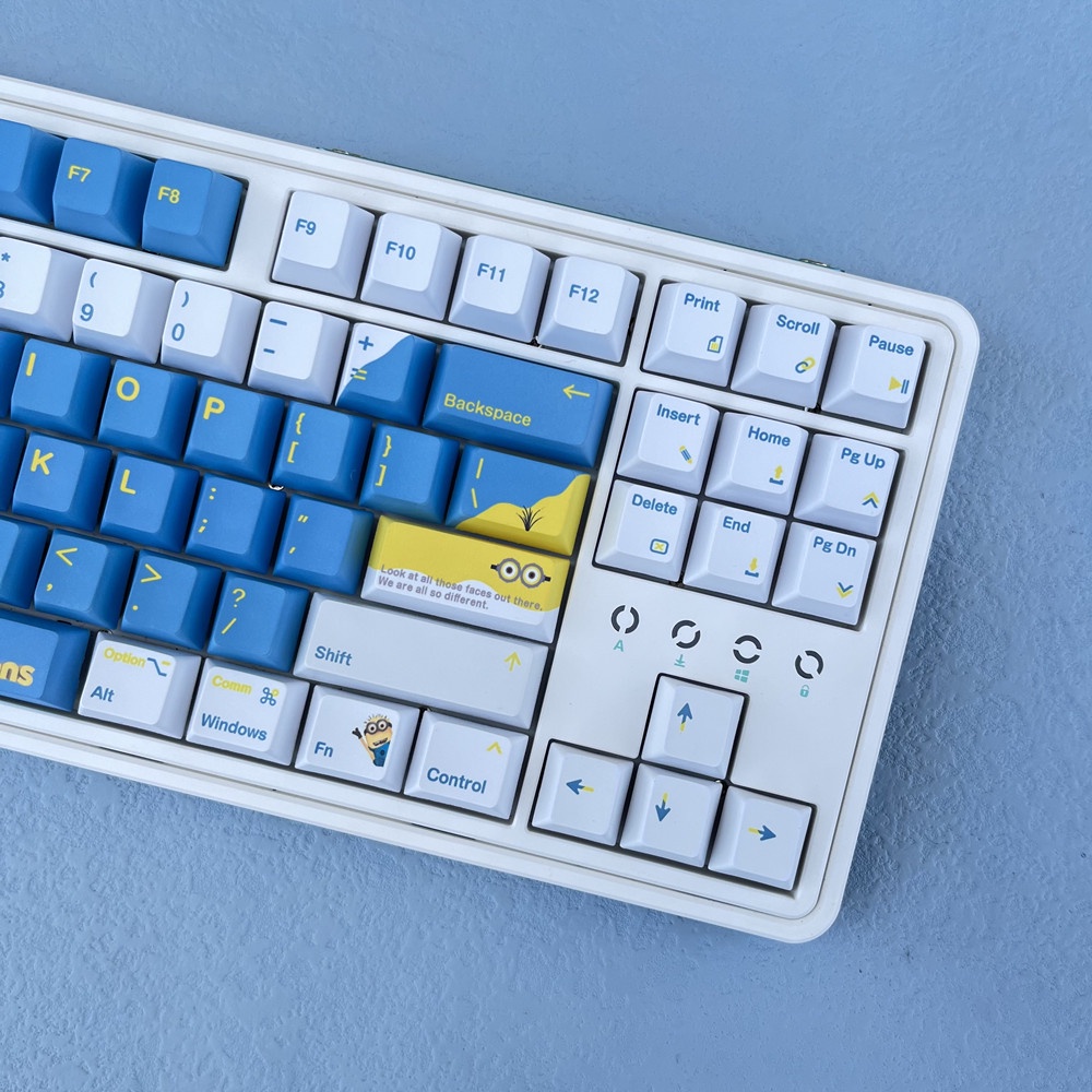 136 Phím Minions Keycaps Cherry Profile Dễ thương Anime PBT Dye Sub Bàn phím cơ học Keycap