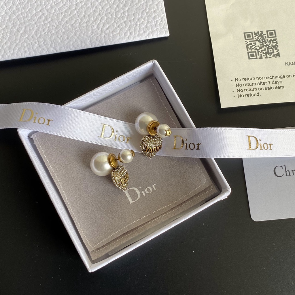 Khuyên Tai Tròn Khắc Chữ Dior Bằng Thép Titanium Thời Trang Cho Nữ