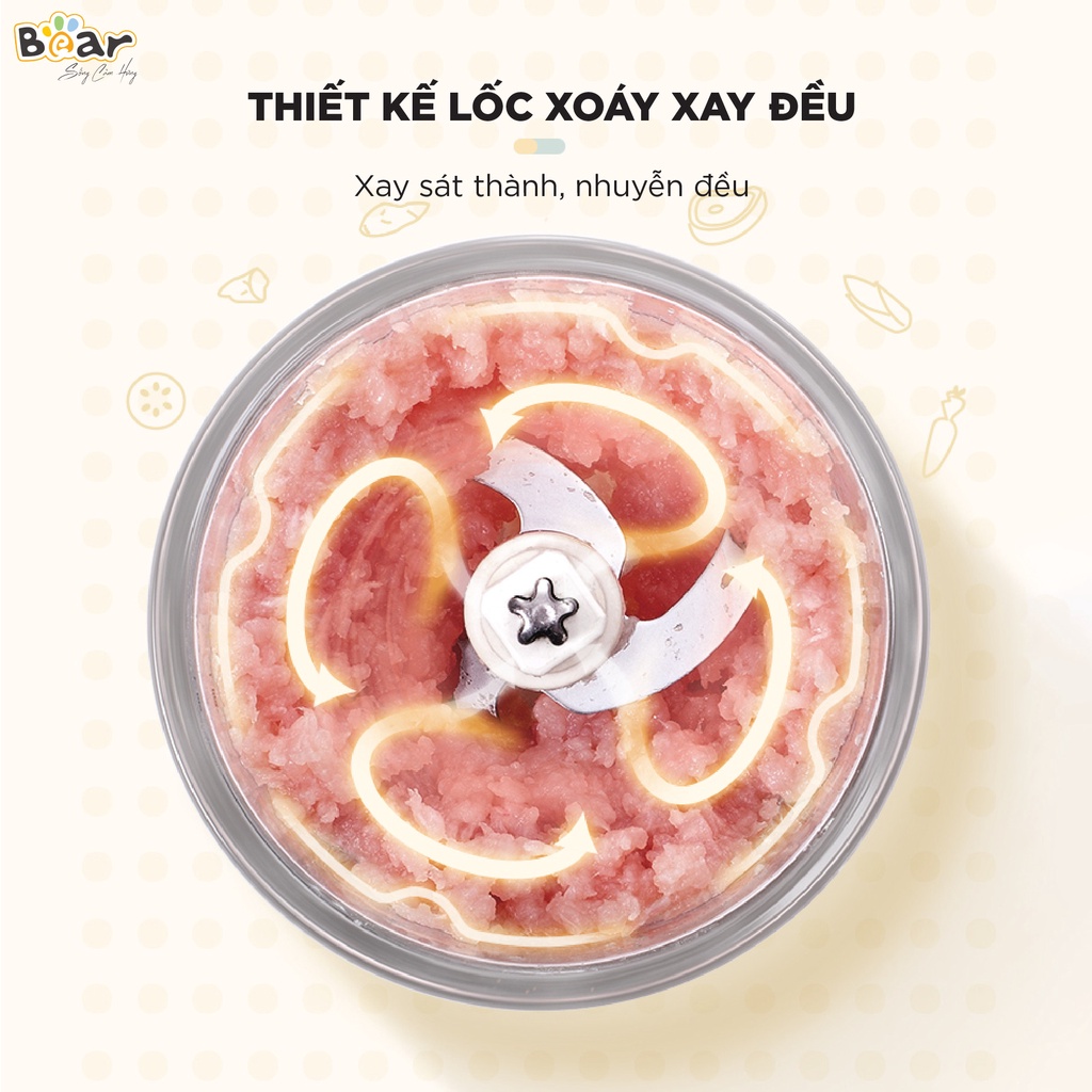 Máy xay đa năng cho bé ăn dặm Bear GR-B06V1  màu xanh 0.6L nhỏ gọn, an toàn, dễ sử dụng - Bảo hành 18 tháng