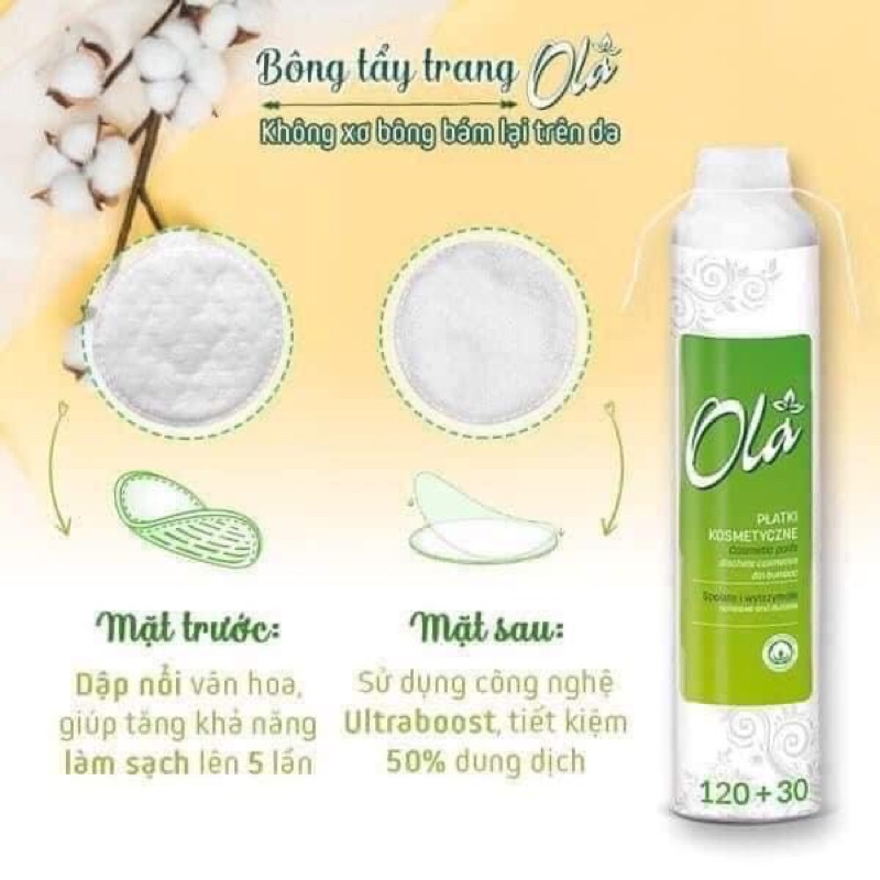 Bông Tẩy Trang Ola 150 miếng Cotton Pads