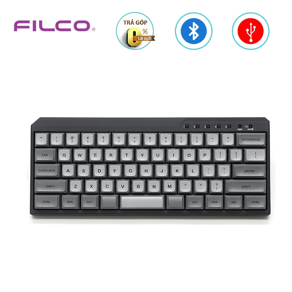 Bàn phím cơ Filco Minila-R Convertible Matte Black - Hàng chính hãng ChopperGaming