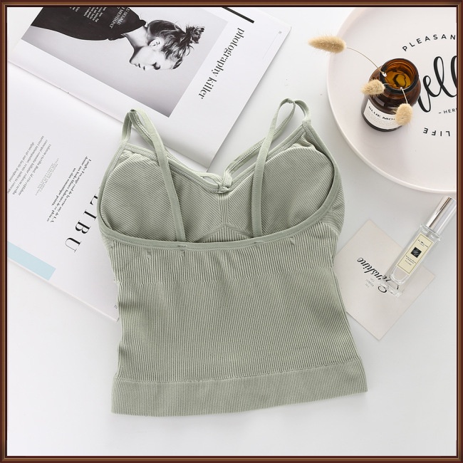 Áo Ngực Không Gọng Không Đường May Phối Dây Chéo Có Thể Tháo Rời Thời Trang Cho Nữ