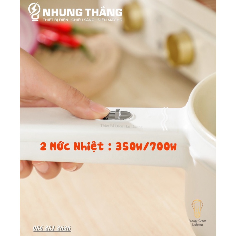 Bếp Lẩu Điện Mini ZX-C30 - Nồi Nấu Mì,Chiên,Sào Đa Năng - Dung Tích 1.5L - Lòng Nồi Men Gốm Chống Dính