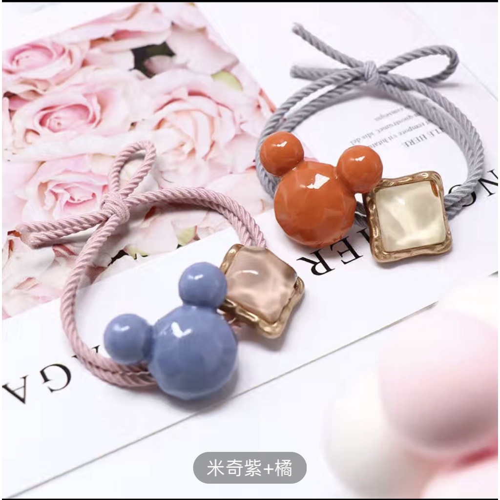 [Hàng mới về] Dây buộc tóc đính đá Hoạt hình chuột Mickey nhiều màu sắc