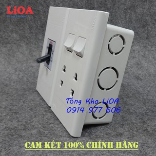 Combo ổ cắm điện âm tường có cầu dao chống quá tải 15A + công tắc đèn