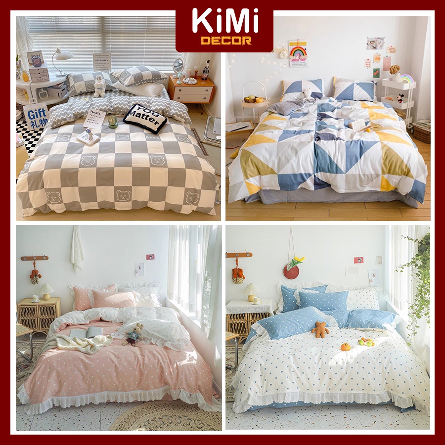 [FREESHIP🎁] Ga Giường Kèm 2 Vỏ Gối Cotton Cao Cấp Đẹp Miễn Phí Bo Chun m4, m6, m8 - Chưa Gồm Chăn0