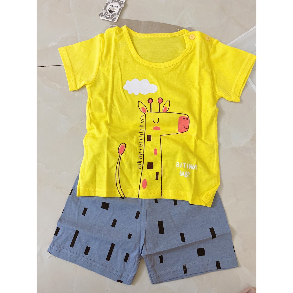 Bộ cộc tay bé trai bé gái chất liệu cotton Quảng Châu loại 1 bộ cho bé mặc nhà dễ thương BABYSTORE88 ( 24-31)