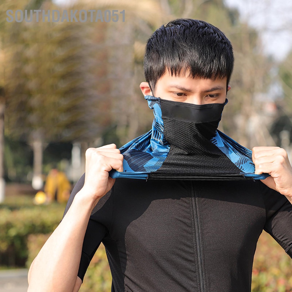 Southdakota051 Đạp xe che mặt cho mùa hè Băng lụa Treo tai Che Khăn quàng cổ thoáng khí Thiết bị thể thao
