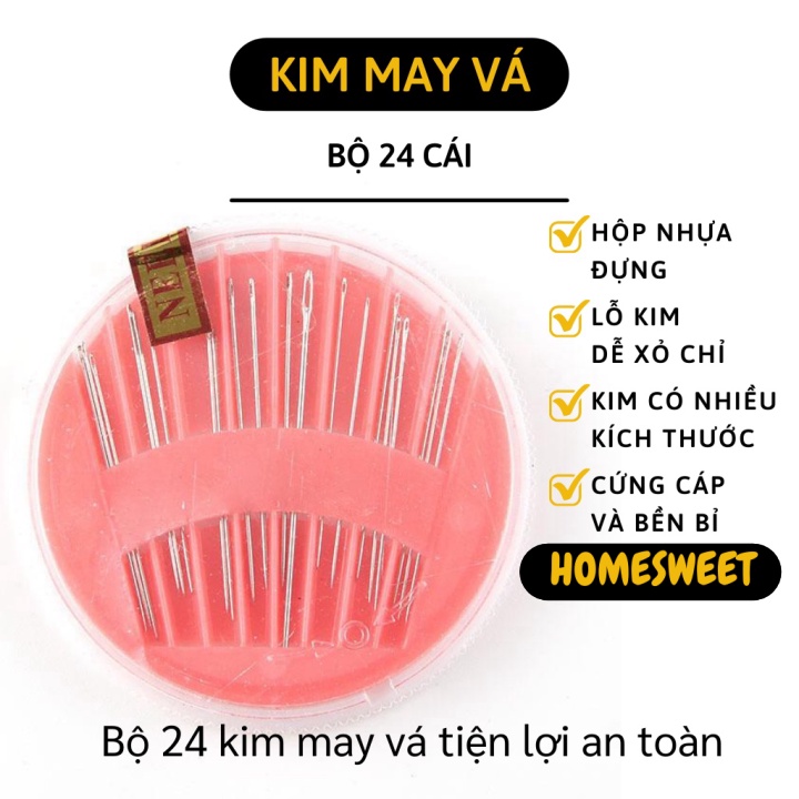 Kim May Vá - Bộ 24 Kim May Vá Gồm 2 Loại: Loại Cơ Bản Và Dài Lớn 6011