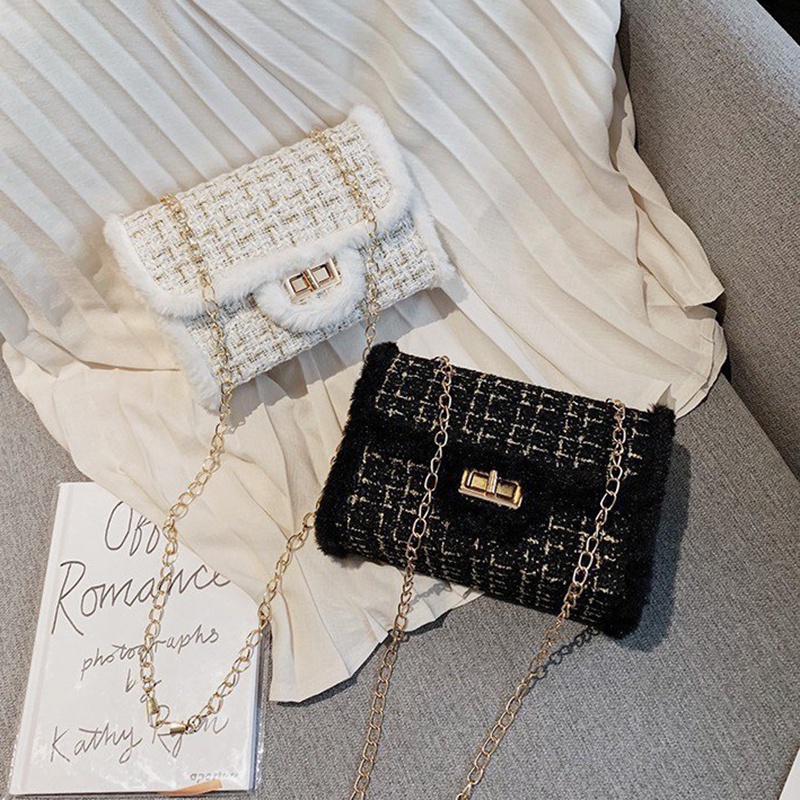 Túi đeo chéo dáng vuông nhỏ có dây xích thời trang trẻ trung dành cho nữ