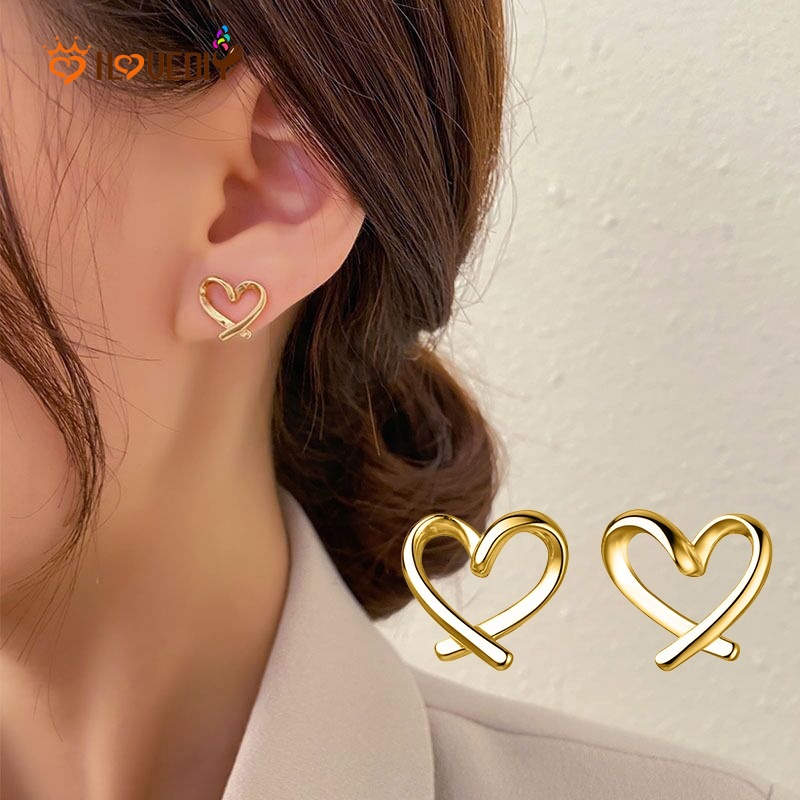 1 Cặp Khuyên Tai Hình Trái Tim Thời Trang Hàn Quốc Cổ Điển Không Cần Xỏ Lỗ Dành Cho Nữ