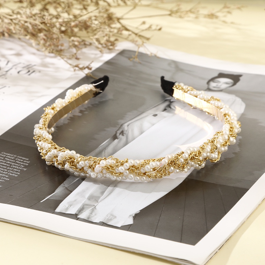 Băng Đô Hợp Kim Đính Đá Và Ngọc Trai Xinh Xắn Cho Nữ