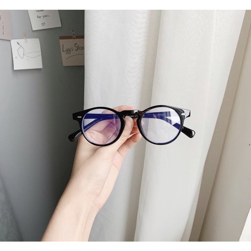 Kính giả cận, kính không độ nhựa tròn unisex 3358 chống ánh sáng xanh, UV400  Jolie eyewear