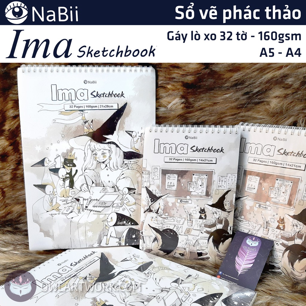 Sổ vẽ phác thảo NaBii Ima Sketchbook 160gsm 32 tờ